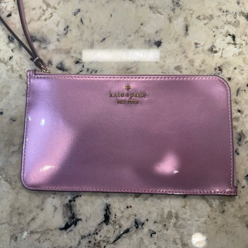 Kate Spade Pink Quartz Lucy L Zip Wristlet New With Tags